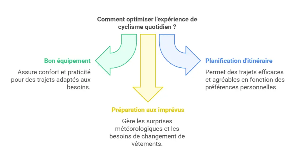 Etre au bureau après un trajet au boulot à vélo