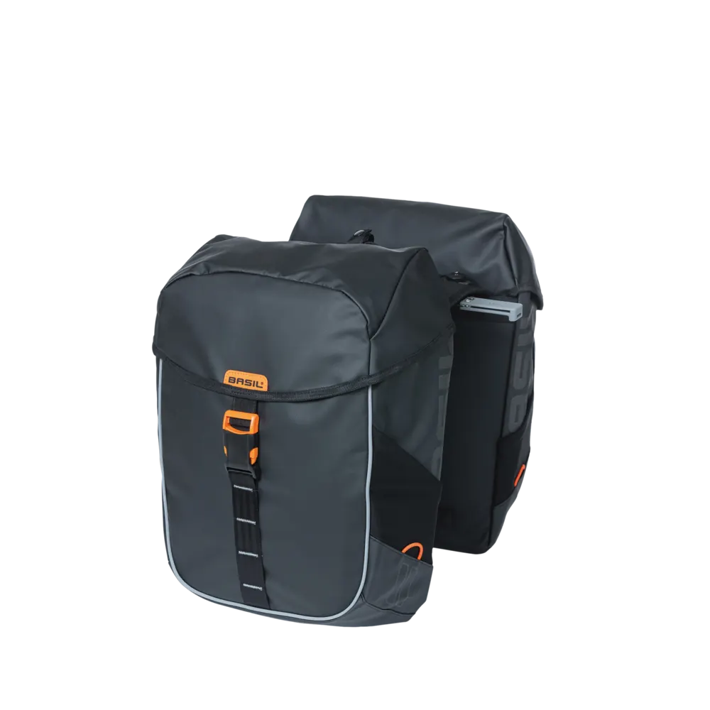 Double sacoche vélo Basil Miles Tarpaulin avec fixation MIK
